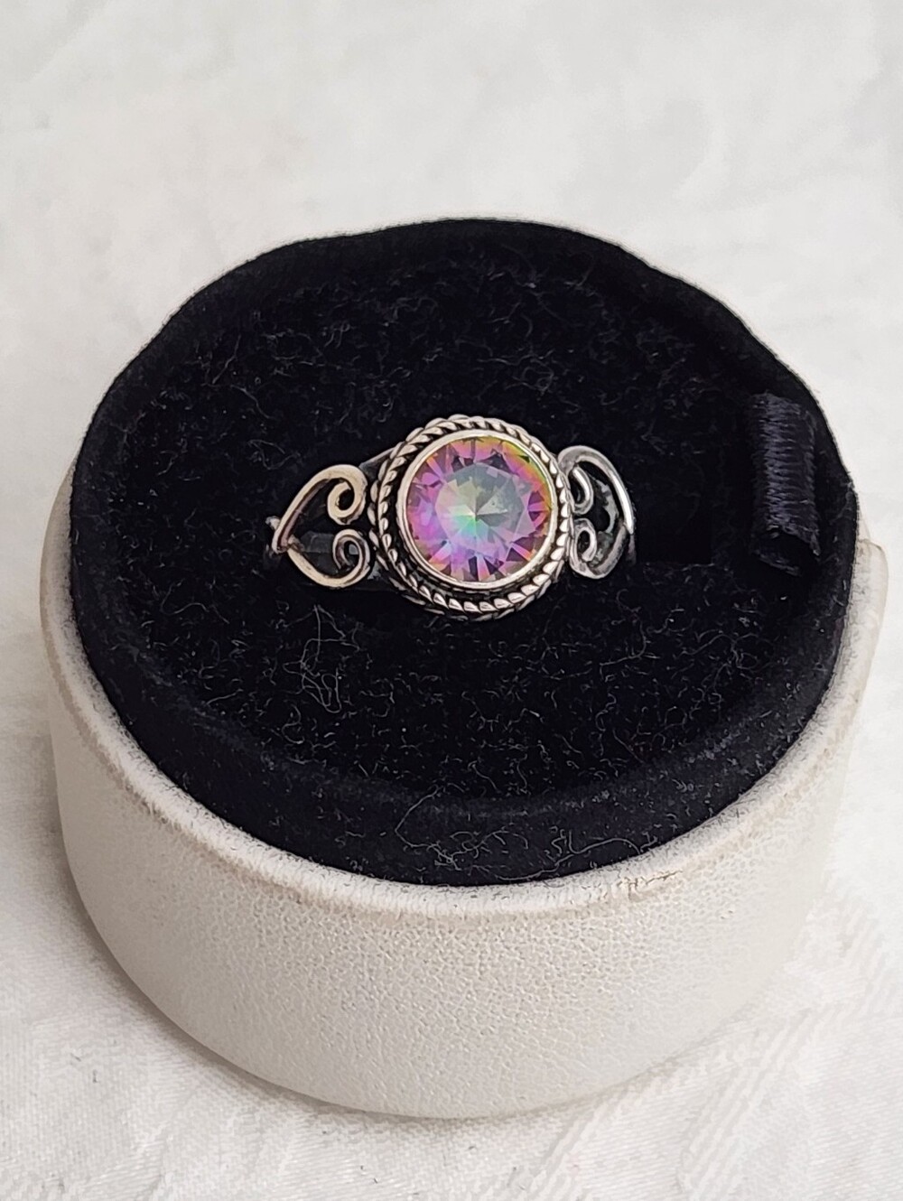 Silver Rainbow Mystic Topaz Ring